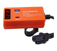 Jotekonoby Chargeur rapide USB double 12 V 120 V pour moto électrique avec affichage de tension, LED numérique, large compatibilité d'entrée, adaptateur USB à double port