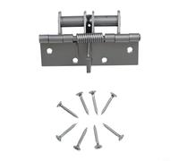 Jotekonoby Charnière de porte à ressort à fermeture automatique en acier laminé à froid pour intérieur et extérieur - Charnière à ressort réglable - 100 x 65 mm (argent)