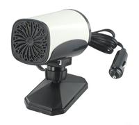 Jotekonoby Chauffage portable 150 W 12 V avec base rotative à 360° pour dégivrer et désembuer, compatible avec tous les véhicules 12 V, noir + blanc