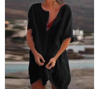 Jotekonoby Chemise ample à manches courtes pour femme - Couleur unie - Pour | Coupe ample, fermeture à boutons sur le devant, manches courtes, style de couleur unie, idéal pour la chaleur estivale