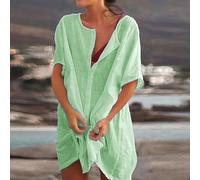 Jotekonoby Chemise ample à manches courtes pour femme - Couleur unie - Pour | Coupe ample, fermeture à boutons sur le devant, manches courtes, style de couleur unie, idéal pour la chaleur estivale