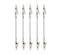 Jotekonoby Clip en métal à double tête - Pince crocodile pliable pour support de bobine, pince d'étiquettes de bureau, porte-documents réglable, argenté multifonction (280 mm)