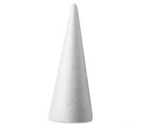 Jotekonoby Cônes en mousse de polystyrène pour travaux manuels, peinture, triangle, arbre de Noël, décorations d'hiver, arrangements floraux, accessoires de centre de table, blanc (25 cm x 9,6 cm)
