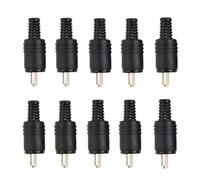 Jotekonoby Connecteur DIN à 2 broches pour systèmes audio HiFi, adaptateur de haut-parleur à vis, bornier de signal d'alimentation DIN en plastique noir pour équipement audio rétro (mâle)