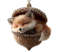 Jotekonoby Décorations de Noël confortables en forme de gland en forme de pomme de pin rustique pour sapin de vacances, ensemble de créatures grises à suspendre (renard)
