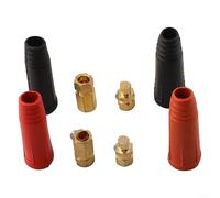 Jotekonoby DKJ10-25 Lot de 2 paires de connecteurs de câble de soudage 315 A à montage rapide en métal de style européen pour machine à souder Noir et rouge