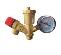 Jotekonoby DN 25 Groupe de sécurité pour chaudière avec manomètre | Valve de système de chauffage en laiton avec purge rapide et fonction de soulagement (G3/4)