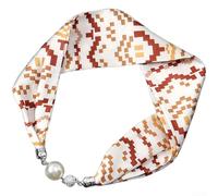 Jotekonoby Écharpes et écharpes en perles pour femme, écharpe à boucle magnétique avec imprimé floral rétro, fermoir embelli, accessoires de coiffure (S)