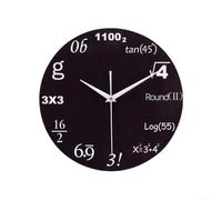 Jotekonoby Educationalll Horloge murale design avec équations mathématiques, 30,5 cm, horloge silencieuse en acrylique sans tic-tac pour salle d'étude ou décoration de bureau (B)