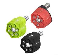 Jotekonoby Ensemble de buses de nettoyeur haute pression 6 en 1 avec embout de pulvérisation réglable, buses haute pression 4000 PSI pour multi-nettoyage, connexion rapide 0,6 cm, acier inoxydable