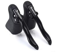 Jotekonoby Ensemble de leviers de frein en alliage d'aluminium pour vélo de route, portée réglable avec collier de serrage de 22,2 mm-23,8 mm, paire de poignées gauche et droite (noir)