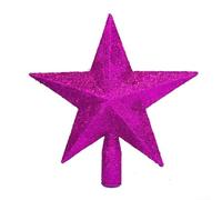 Jotekonoby Étoile scintillante pour sommet de sapin de Noël de 15,2 cm - Dorée, argentée, rouge, bleue, rose pour décoration de maison de vacances et de jardin (rose)