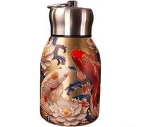 Jotekonoby Gobelet isotherme portable en acier inoxydable - 300 ml - Style rétro - Pour camping, randonnée, voyage, bureau - Poisson doré