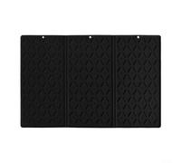 Jotekonoby Grand tapis de séchage en silicone pliable, égouttoir de comptoir de cuisine, résistant à la chaleur, antidérapant pour vaisselle et casseroles 61 x 40 cm (noir)