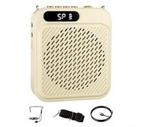 Jotekonoby Haut-parleur vocal portable 10 W avec micro filaire pour enseignants et guides touristiques, haut-parleur léger avec entrée audio de 3,5 mm, autonomie de 25 heures, noir (blanc)