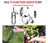 Jotekonoby Haute pression 300 PSI pour pompe à vélo pour montagne pour fourche de suspension de vélo et choc arrière, double buse/gonfleur AV, pompe à air portable en alliage d'aluminium (JTF360)