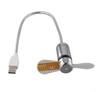 Jotekonoby Horloge ventilateur USB avec affichage réel et design serpent flexible pour bureau, chambre à coucher, ordinateur