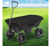 Jotekonoby Housse de chariot pliable pour chariot à benne de jardin | Housse imperméable à la poussière 420D robuste avec cordon de serrage réglable (noir et 4,2D)
