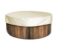 Jotekonoby Housse de protection pour baignoire ronde, anti-UV, imperméable, revêtement argenté 190T (200 x 30 cm, beige)