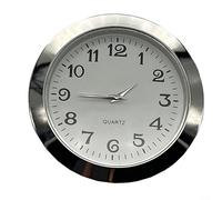 Jotekonoby Insert d'horloge rond de 55 mm, mouvement à quartz de rechange avec chiffres romains ou arabes, ton pour réparation de mini horloge et loisirs créatifs (55 mm D)