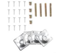 Jotekonoby Kit de fixation pour pieds de meubles - Kit de fixation avec 4 plaques de montage de niveau et 4 chevilles métalliques M8 x 50 - Fixation pieds en bois pour canapé