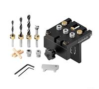 Jotekonoby Kit de gabarit de poche 3 en 1 | Outil de menuiserie réglable pour guide de perçage de précision avec bagues de 8 mm, 10 mm, 15 mm | Fixation de joint de travail du bois pour