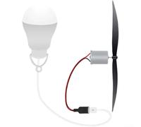 Jotekonoby Kit de générateur d'énergie éolienne éducatif avec lumière LED USB Moteur d'éolienne en métal Hélice 18 cm pour expériences d'apprentissage scientifique
