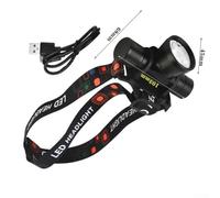 Jotekonoby Lampe frontale à lumière rouge pour la plongée, lampe torche submersible étanche avec batterie rechargeable 21700 de 5000 mAh, longue durée de vie de la batterie pour camping (noir)