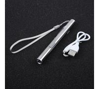 Jotekonoby Lampe torche LED en acier avec mini chargeur USB 4555 Corps de poche rechargeable en acier inoxydable pour camping randonnée