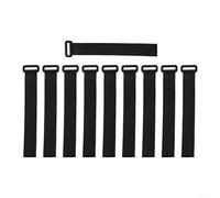 Jotekonoby Lot de 10 sangles de filet de but de football en polyester pour un assemblage sécurisé des buts, attaches réglables noires réutilisables pour buts de sport et (20 x 300 mm)