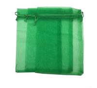 Jotekonoby Lot de 100 sacs de protection pour fruits, 15 x 10 cm, filet à fruits avec cordon de serrage, sac de protection pour plantes et légumes (herbe verte)