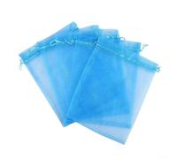 Jotekonoby Lot de 100 sacs de protection pour fruits, 15 x 10 cm, filet à fruits avec cordon de serrage, sac de protection pour plantes et légumes (lac de bleu)