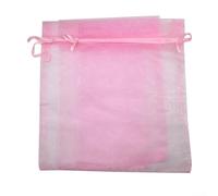 Jotekonoby Lot de 100 sacs de protection pour fruits, filets à fruits, 15 x 10 cm, filet de fruits avec cordon de serrage, sac de protection pour plantes et légumes (rose)