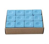 Jotekonoby Lot de 12 cubes de craie pour billard et snooker - Bleu - Compatible avec les queues standard - Queues lisses Longlas