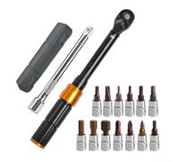 Jotekonoby Lot de 15 clés dynamométriques fabriquées en acier 40CrV avec clic sonore, libération rapide, réglages de couple réglables de 2 à 24 Nm, et douilles hexagonales pour l'entretien du vélo