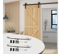 Jotekonoby Lot de 2 amortisseurs à fermeture amortie pour porte coulissante de grange - Kit de rails robustes - Argenté