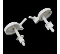 Jotekonoby Lot de 2 boulons de charnière de siège de toilette en ABS blanc - Kit de fixation renforcé avec manchons d'extension pour une installation sécurisée, raccord de toilettes de salle de bain