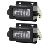 Jotekonoby Lot de 2 compteurs mécaniques réinitialisables à 5 chiffres 0-99999 pour compteur manuel D67-F Automation industrielle