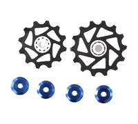 Jotekonoby Lot de 2 poulies de dérailleur arrière à roulement en céramique 12t14t pour roue jockey pour axes Sram compatibles avec chaînes à 9 plus de 10/11 vitesses en résine étroites et larges (bleu
