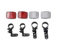 Jotekonoby Lot de 2 réflecteurs - Réflecteurs avant blancs et arrière rouges avec supports de montage pour guidon et tige de selle - Réflecteurs de sécurité (2 paires)