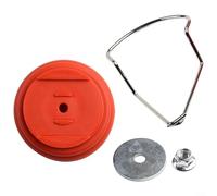 Jotekonoby Lot de 3 accessoires pour tondeuse à gazon, avec couvercle en plastique, écrou de protection, pour outils électriques de jardin, brosse à gazon (rouge)