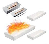 Jotekonoby Lot de 3 éponges en céramique résistantes à la chaleur pour cheminée d'intérieur au bioéthanol - Tapis de protection pour chambre de combustion - Blanc - 30 x 10 x 5 cm