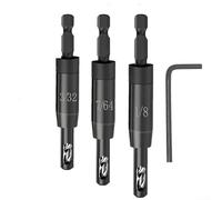 Jotekonoby Lot de 3 forets avec fonctions de centrage automatique et boîtier en acier au carbone pour bois et métal avec retrait efficace des copeaux