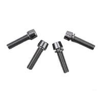 Jotekonoby Lot de 4 boulons de tige de vélo M5 x 20 mm et M6 x 20 mm - Vis à tête en acier pour guidon de direction, argenté/noir/jaune (assortiment de pièces avec (jaune 2)