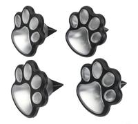 Jotekonoby Lot de 4 lampes solaires noires avec motif griffe de chat - Lampes solaires à empreintes de pattes pour allées de jardin extérieures, résistantes aux intempéries et à l'énergie solaire, lot