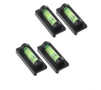 Jotekonoby Lot de 4 niveaux à bulle avec fond magnétique pour trépied de camping-car - Outil de niveau tubulaire portable pour mesurer les cadres, les supports TV, le point de croix (noir + vert)