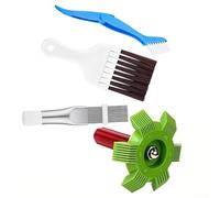 Jotekonoby Lot de 4 peignes à ailettes en acier inoxydable pour climatiseur, condensateur de radiateur, outil de nettoyage pour ailettes d'évaporateur CVC, brosse de réparation en métal