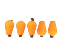 Jotekonoby Lot de 5 flotteurs en mousse pour pêche à la mouche avec profondeur réglable Orange rouge et jaune fluo (rouge, taille S)