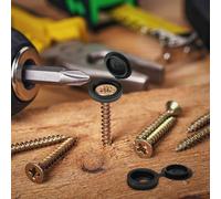 Jotekonoby Lot de 50 cache-trous de vis en plastique noir à charnière pour garniture intérieure de voiture et meubles, taille du trou de 4 mm, clips de fixation rivets