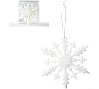 Jotekonoby Lot de 6 décorations de Noël en forme de flocon de neige de style scandinave en PVC à suspendre pour arbre - Nordique - Hiver - Pendentif festif au pays des merveilles (